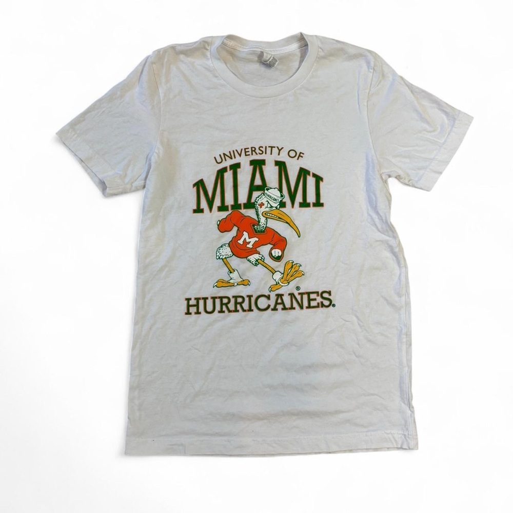 University of Miami Hurricanes white cotton graphic t-shirt